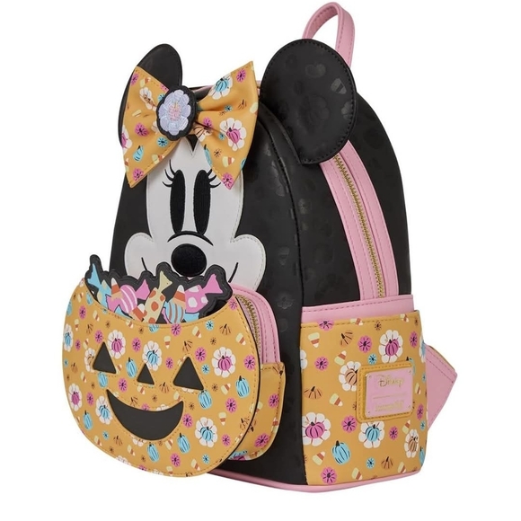 Minnie Mouse Holloween Loungefly Backpack - Black Pink Orange - Picture 5 of 5